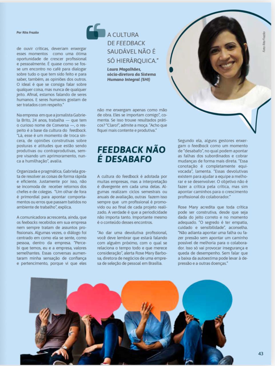 Entrevista II à Revista  do  SICOOB- Sobre FEEDBACK