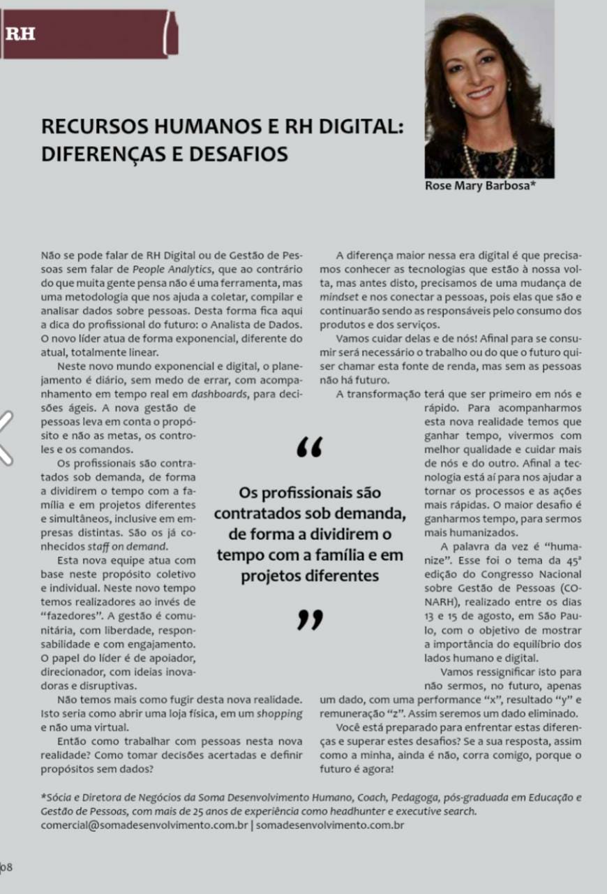 RH  DIGITAL: DIFERENÇAS E DESAFIOS